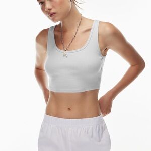 TNA ARITZIA RIBBED CROPPED TANK HEATHERED GRAY SMALL